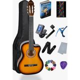 Gün Batımı Klasik Gitar 4/4 Yetişkin Boy Sap Ayarlı Kesik Kasa Full Set (Çanta, Capo, Askı, Pena, Dijital Tuner)