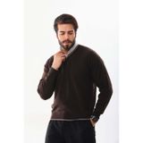 Günay Erkek V Yaka Yün Kazak 8000 Kahverengi