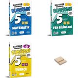 Günay Yayınları 5. Sınıf Bumerang Matematik Fen ve Türkçe Haftalık Denemeleri 3lü Set + Telefon Standı