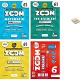 Günay Yayınları 6. Sınıf Zoom Matematik Fen Türkçe ve Paragraf Soru Bankası 4lü Set + Telefon Standı