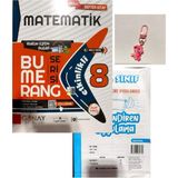 Günay Yayınları Bumerang 8.sınıf Matematik Defter Kitap+Ankara Yayınları Deneme+Çanta Süsü