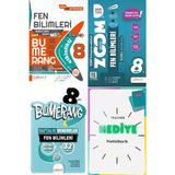 Günay Yayınları Güncel 8. Sınıf Fen Bilimleri Bumerang Zoom ve 32 Haftalık Denemeler Seti Yeni Nesil