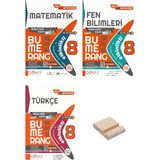 Günay Yayınları LGS 8.Sınıf Bumerang Etkinlikli Defter Matematik Fen Bilimleri ve Türkçe 3'Lü Set