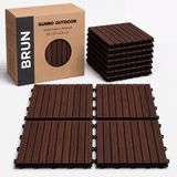 Gunbo Home %100 Akasya Ahşap Deck Karo 50X50 cm | Geçmeli Click Sistem | 1 Koli 4 Adet (1 M²) | Balkon Teras Bahçe Döşemesi - 50 x 50 cm - Kahverengi