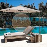 Gunbo Home 3 Metre Ekru Renk Bahçe Teras Şemsiyesi Suya Dayanıklı Uv 50 + Faktöriyel Güneş Korumalı Açılı Bej-Keten