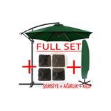 Gunbo Home 3 mt 8 Kaburga Full Demir 21 kg Bahçe Şemsiyesi Full Set Havuz Şemsiyesi Büyük Şemsiye