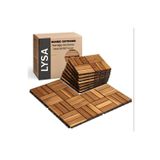 Gunbo Home LYSA Teak Ağacı Yer Karosu 9 Adet 1 Koli Bahçe Banyo Deck Ahşap Karo Masif Yer Döşemesi Balkon Deck
