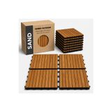 GUNBO HOME SAND 50x50 Akasya Ahşap Deck Yer Döşemesi - Islak Zemin Uyumlu Geçmeli Bahçe Balkon Teras Duş Karosu
