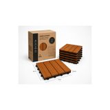 GUNBO HOME Solen Akasya Ahşap Yer Karosu 30x30x2,25 cm – 4 Dilimli Geçmeli Deck Karo | Balkon, Teras, Bahçe ve Duş Zemini | 9 Adet (0,81 m²)