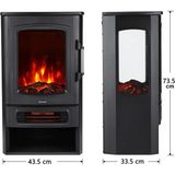 Gunbo Home Xlarge Elektrikli Şömine & Elektrikli Soba Fanlı Isıtıcı, LED Odun Efekti, Metal Kasa ND-183C