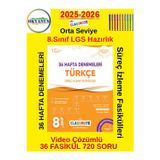 Güncel 8.Sınıf Lgs Hazırlık Türkçe 36 Haftalık Süreç İzleme Deneme Seti+Kalem