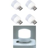Güncel Çarşı Güncelçarşı 4 Adet Taşınabilir USB Mini LED Lamba, Mini Gece Lambası, Kitap Okuma Lambası, Loş Ortam Işığı - Beyaz