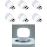 Güncel Çarşı Güncelçarşı 6 Adet Taşınabilir USB Mini LED Lamba, Mini Gece Lambası, Kitap Okuma Lambası, Loş Ortam Işığı - Beyaz