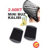 Güncel Çarşı Silikon Mini Buz Kalıbı 2 Adet 160'lı Antrasit Renkli Dayanıklı Mutfak Ekipmanı