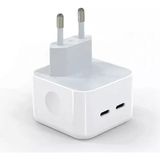 Güncel Dijital iPhone Apple iPad Apple Watch Apple Airpods Uyumlu 35W Çift Usb-C Bağlantı Şarj Aleti Adaptör - Beyaz