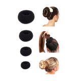 Güncel Vitrin Siyah Sünger Topuz Toka Seti 4 Adet 6cm-8cm-9cm-11cm