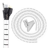 GüncelÇarşı 1 mt x 22 mm Spiral Boru Kablo Kanalı Kablo Fiş Düzenleyici Toplayıcı Kordon Kablo Tutucu Beyaz (1 ADET)