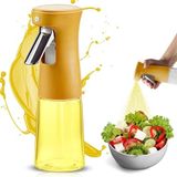 GüncelÇarşı 240ml Yağ Zeytinyağı Püskürtücü, Airfryer Sprey Şişesi, Cam Yağ Spreyi, Hava Fritözü için Yağlık, Barbekü, Salata, Pişirme, Izgara Mutfak Aletleri, Yağdanlık (SARI)