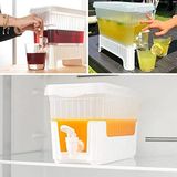 GüncelÇarşı 4 Litre Musluklu ve Ayaklı Buzdolabı İçi Su Sebili, Su Sebili, Limonata, Portakal Suyu, Piknik, Balkon, Seyyar Masa Sebili, 4 Litre Sebil (ŞEFFAF BEYAZ)