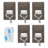 GüncelÇarşı 5 Adet 304 Paslanmaz Çelik Kanca Askılık, Yapışkanlı Güçlü Yük Taşıyan, Su Geçirmez ve Neme Dayanıklı 5'li Paket Metal Çelik Askı