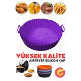 GüncelÇarşı Airfryer Silikon Pişirme Kabı 20x5 Cm Bpa içermez Air fryer Pişirme Kağıdı Hava Fritözü Kalıbı