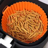 GüncelÇarşı Airfryer Silikon Pişirme Kabı 20x5 Cm Bpa içermez Airfryer Pişirme Kağıdı, Yapışmaz Kolay Temizlenir, Silikon Pişirme Kalıbı (TURUNCU)