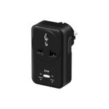 GüncelÇarşı Hızlı Şarj Özellikli, Akım Korumalı 20W PD Hızlı Şarjlı Universal Priz Dönüştürücü, 2500W Akım Korumalı, USB-C ve USB-A Çıkışlı, Tüm Ülke Fişleri Uyumlu (SİYAH)