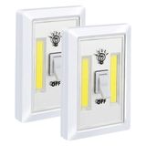 GüncelÇarşı Pille Çalışan Duvar Anahtarı Tipi COB LED Lamba, Kablosuz Dolap İçi Aydınlatma, Mıknatıslı, Yapışkanlı Gece Lambası, Kitap Lambası (2 ADET)