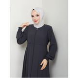 Gündelik Hac ve Umrelik Mevlana Ortası Işlemeli Ferace - Füme - 52