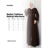 Gündelik Hac ve Umrelik Nakışlı Mevlana Ferace - Siyah - 46