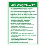 Gündoğdu 5 Adet Acil Çıkış Talimatı Uyarı Levhası