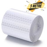Gündoğdu Beyaz Reflektif Bant 5cm x 5 Metre Şeffaf Mikro Prizmatik Yapı ile Yüksek Görünürlük
