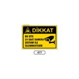 Gündoğdu Bu Site 24 Saat Kamera Sistemi Ile Izlenmektedir Uyarı Levhası - 1 Adet - 25X35CM