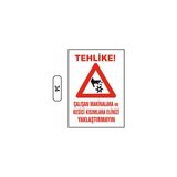 Gündoğdu Çalışan Makinalara Kesici Kısımlara Elinizi Yaklaştırmayın Uyarı Ikaz Levhası - 1 Adet - 25X35CM