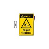 Gündoğdu Dikkat Düşme Tehlikesi Uyarı Ikaz Levhası - 25 x 35 cm - Sarı - Siyah