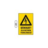 Gündoğdu Dikkat Elektrik Tehlikesi Uyarı Ikaz Levhası 25 x 35 cm