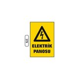 Gündoğdu Elektrik Panosu Uyarı Ikaz Levhası - 25 x 35 cm - Sarı - Siyah