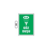 Gündoğdu Göz Duşu Uyarı Ikaz Levhası - 25 x 35 cm - Yeşil - Beyaz