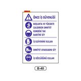 Gündoğdu Güvenlik Tedbirleri Uyarı Ikaz Levhası 35 x 50 cm
