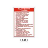 Gündoğdu Mazot Dolum Talimatı Uyarı Ikaz Levhası 35 x 50 cm
