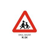Gündoğdu Okul Geçiti Trafik Levhası 60X60 cm