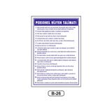 Gündoğdu Personel Hijyen Talimatı Uyarı Ikaz Levhası 35 x 50 cm