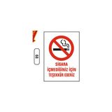 Gündoğdu Sigara Içmediğiniz Için Teşekkür Ederiz Uyarı Ikaz Levhası - 1 Adet - 25X35CM