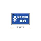 Gündoğdu Soyunma Odası Bayan Uyarı Ikaz Levhası - 25 x 35 cm - Mavi