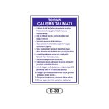 Gündoğdu Torna Çalışma Talimatı Uyarı Ikaz Levhası 35 x 50 cm