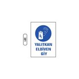 Gündoğdu Yalıtkan Eldiven Giy Uyarı Ikaz Levhası - 25 x 35 cm - Beyaz
