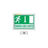 Gündoğdu Yangın Çıkış Kapısı Aşağı Uyarı Ikaz Levhası - 25 x 35 cm - Yeşil - Beyaz