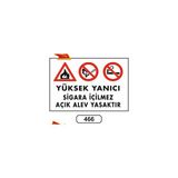 Gündoğdu Yüksek Yanıcı Sigara Içilmez Açık Alev Yasaktır Uyarı Levhası 25 x 35 cm