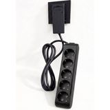 Gündüz Elektromarket Ultra Ince Fişli Uzatma Kablosu 5’li (1,5m)Dar Alanlar Için Şık ve Pratik Çözüm! - Siyah - 1,5 Metre
