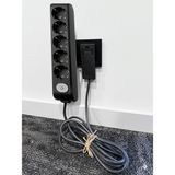 gündüz elektromarket Ultra Ince Fişli Uzatma Kablosu 5’li Anahtarlı (1,5m)Dar Alanlar Için Şık ve Pratik Çözüm! - Siyah - 1,5 Metre
